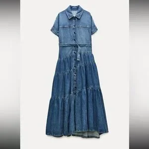 Zara | Dresses | Zara Zw Collection Denim Dress | Poshmark